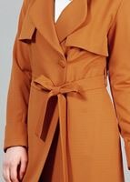 Vêtements hijab ORANGE T 4518 Mataş Pelerinli Kuşaklı Trench