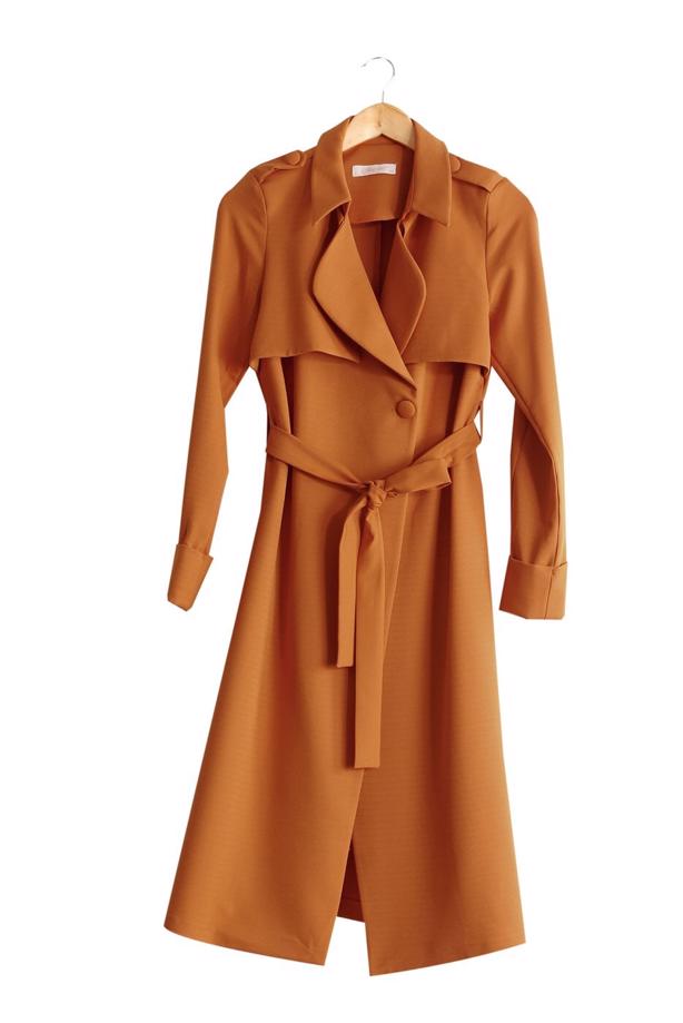 Vêtements hijab  T 4518 Mataş Pelerinli Kuşaklı Trench - TRENDTESETTÜR