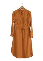 Vêtements hijab ORANGE T 4532 Mataş  Erkek Yaka Bağcıklı Tunik