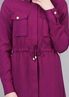 Vêtements hijab FUCHSIA T 4532 Mataş  Erkek Yaka Bağcıklı Tunik