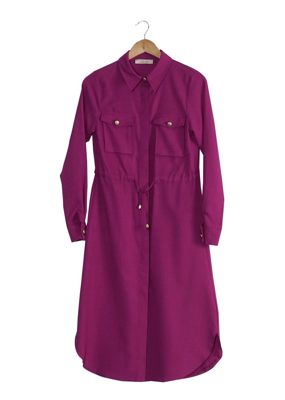 Vêtements hijab FUCHSIA T 4532 Mataş  Erkek Yaka Bağcıklı Tunik