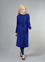 Vêtements hijab BLEU MARINE T 4532 Mataş  Erkek Yaka Bağcıklı Tunik