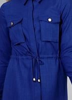 Vêtements hijab BLEU MARINE T 4532 Mataş  Erkek Yaka Bağcıklı Tunik