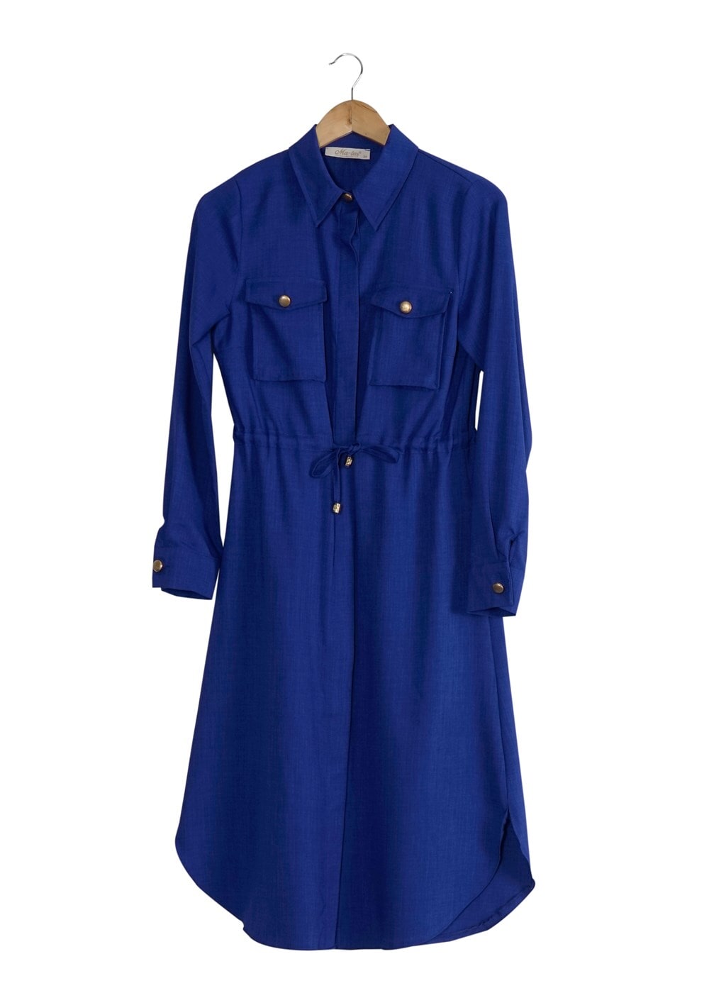 Vêtements hijab BLEU MARINE T 4532 Mataş  Erkek Yaka Bağcıklı Tunik