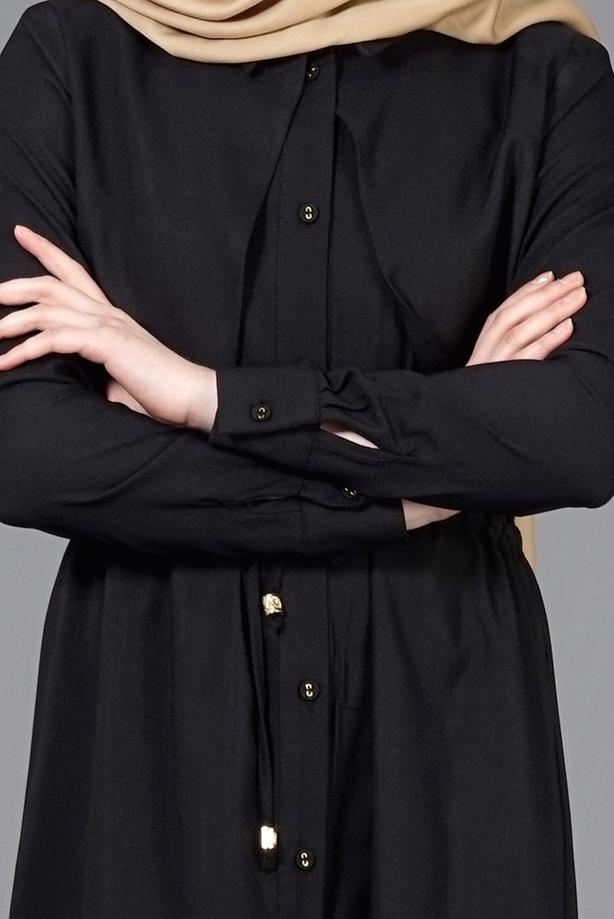 Vêtements hijab  T 4543 Mataş Pelerinli Bağcıklı Tunik - TRENDTESETTÜR