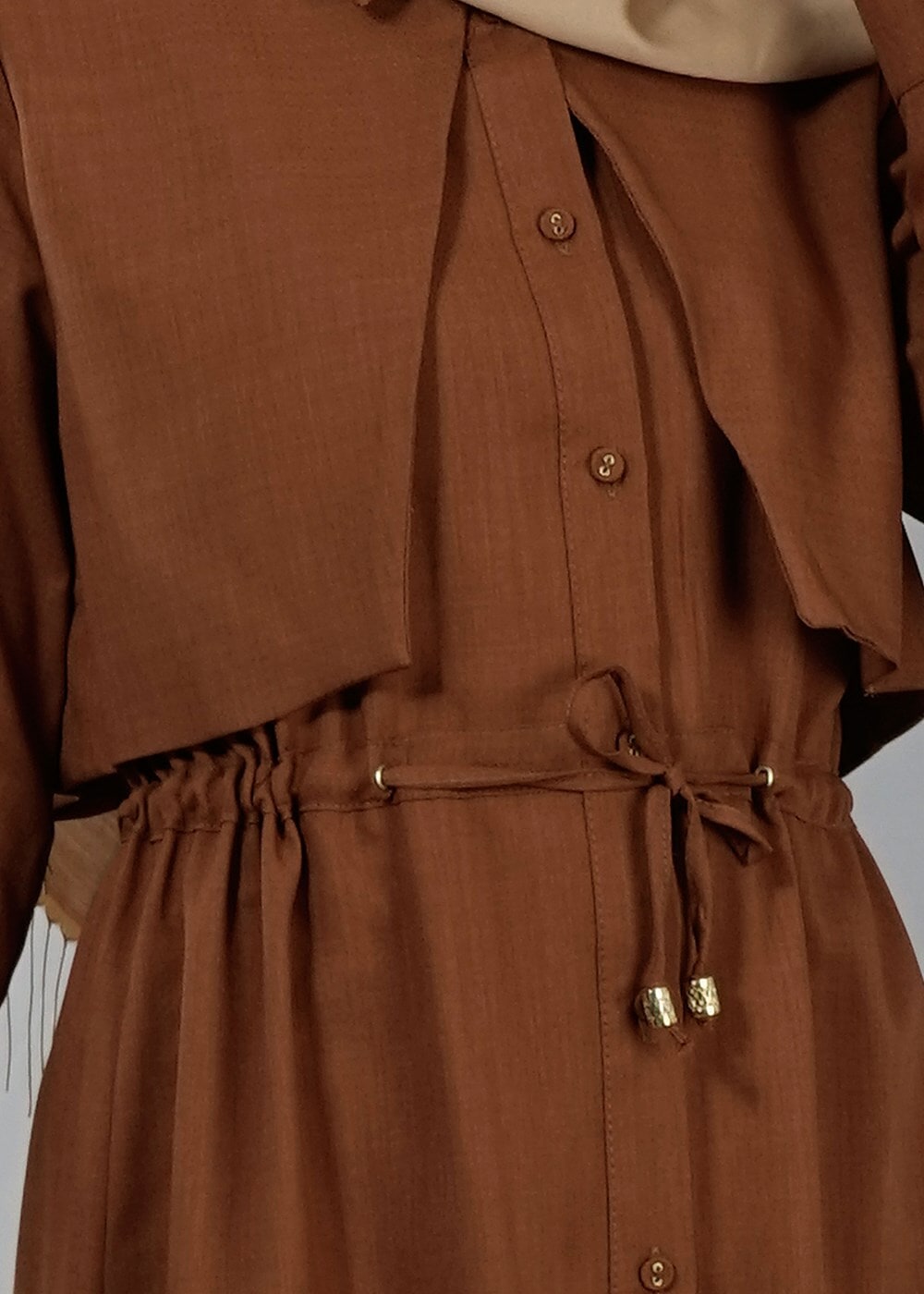 Vêtements hijab TABA T 4543 Mataş Pelerinli Bağcıklı Tunik