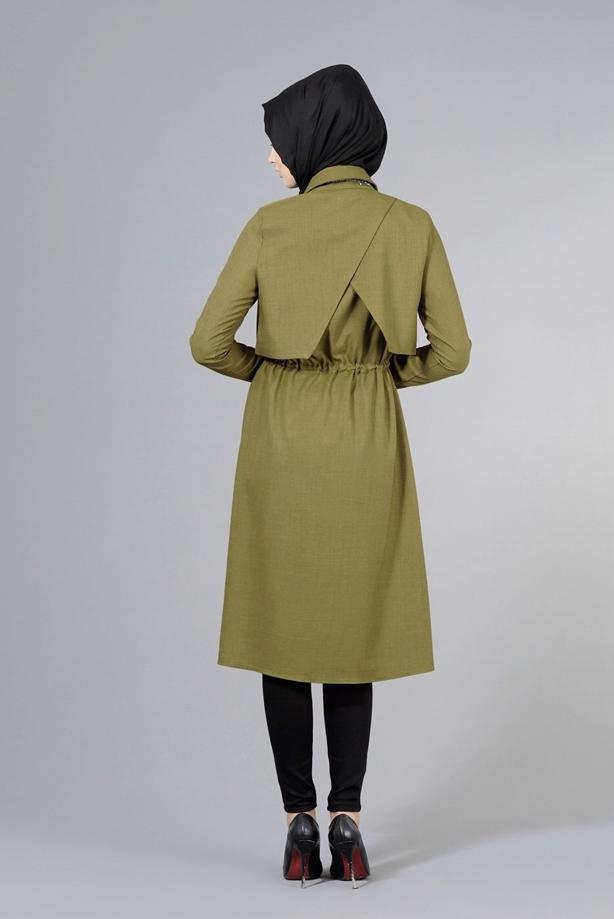 Vêtements hijab  T 4543 Mataş Pelerinli Bağcıklı Tunik - TRENDTESETTÜR