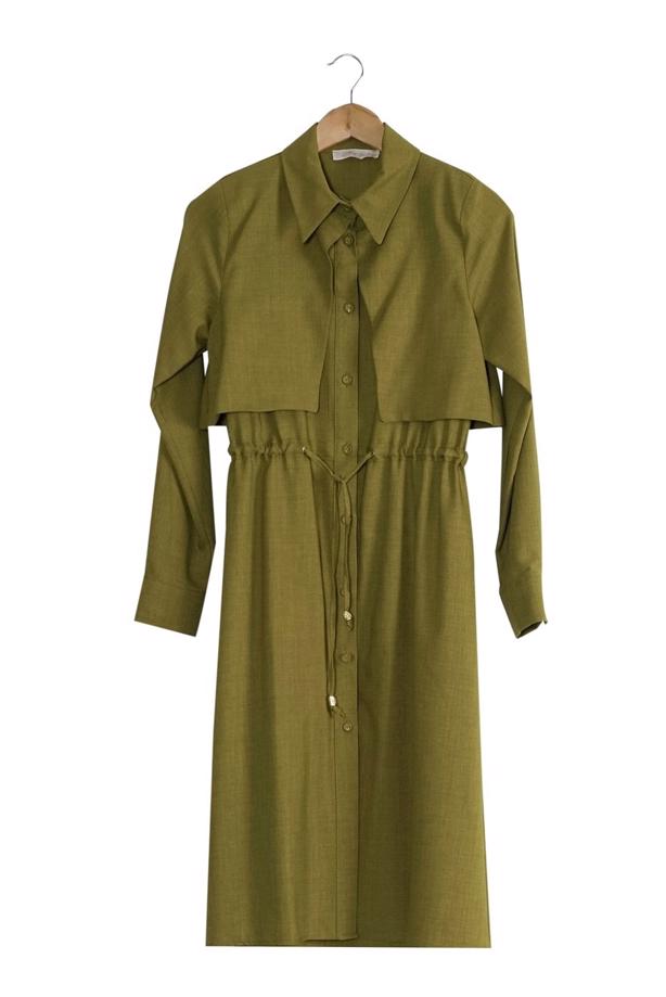 Vêtements hijab  T 4543 Mataş Pelerinli Bağcıklı Tunik - TRENDTESETTÜR