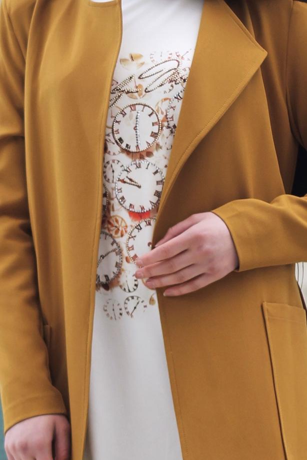 Vêtements hijab  T 4570 Mataş Torba Cepli Kuşaklı Trench - TRENDTESETTÜR