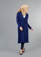 Vêtements hijab BLEU MARINE T 4570 Mataş Torba Cepli Kuşaklı Trench
