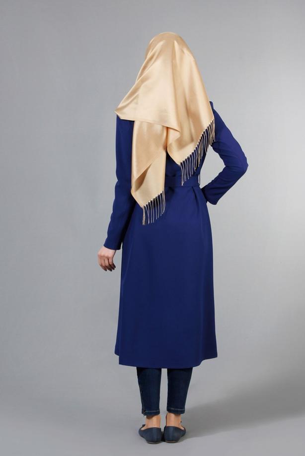 Vêtements hijab  T 4570 Mataş Torba Cepli Kuşaklı Trench - TRENDTESETTÜR