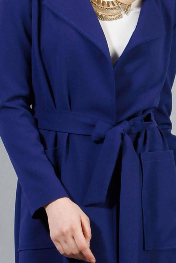 Vêtements hijab  T 4570 Mataş Torba Cepli Kuşaklı Trench - TRENDTESETTÜR
