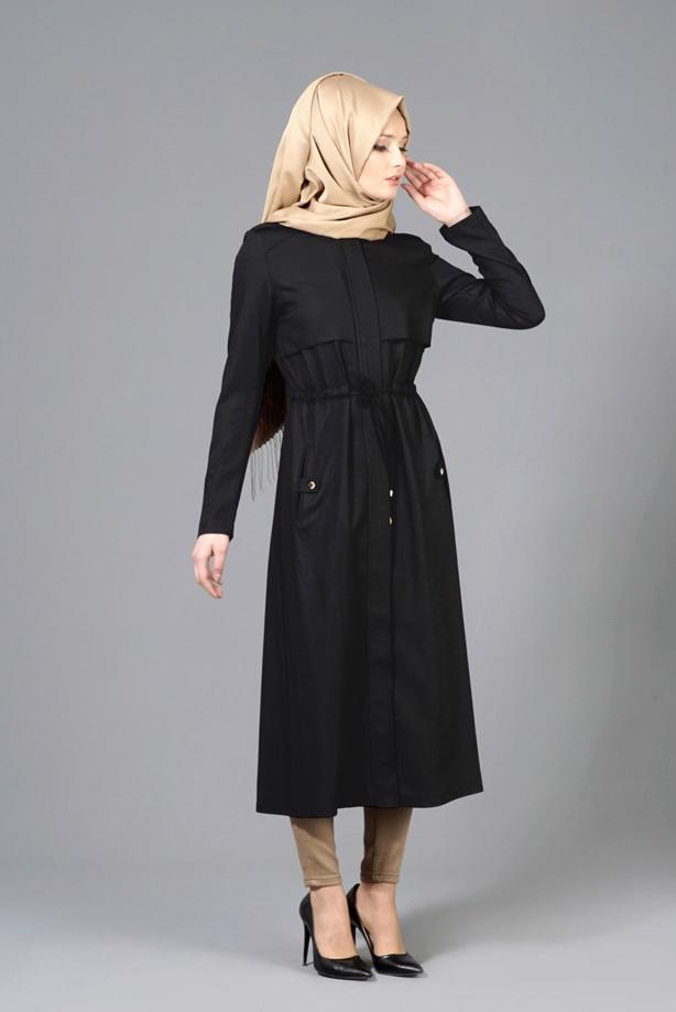 Vêtements hijab  T 4586 Mataş Pelerinli Trench - TRENDTESETTÜR