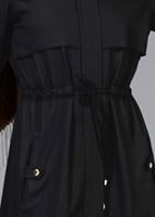 Hijab clothing BLACK T 4586 Mataş Pelerinli Trench