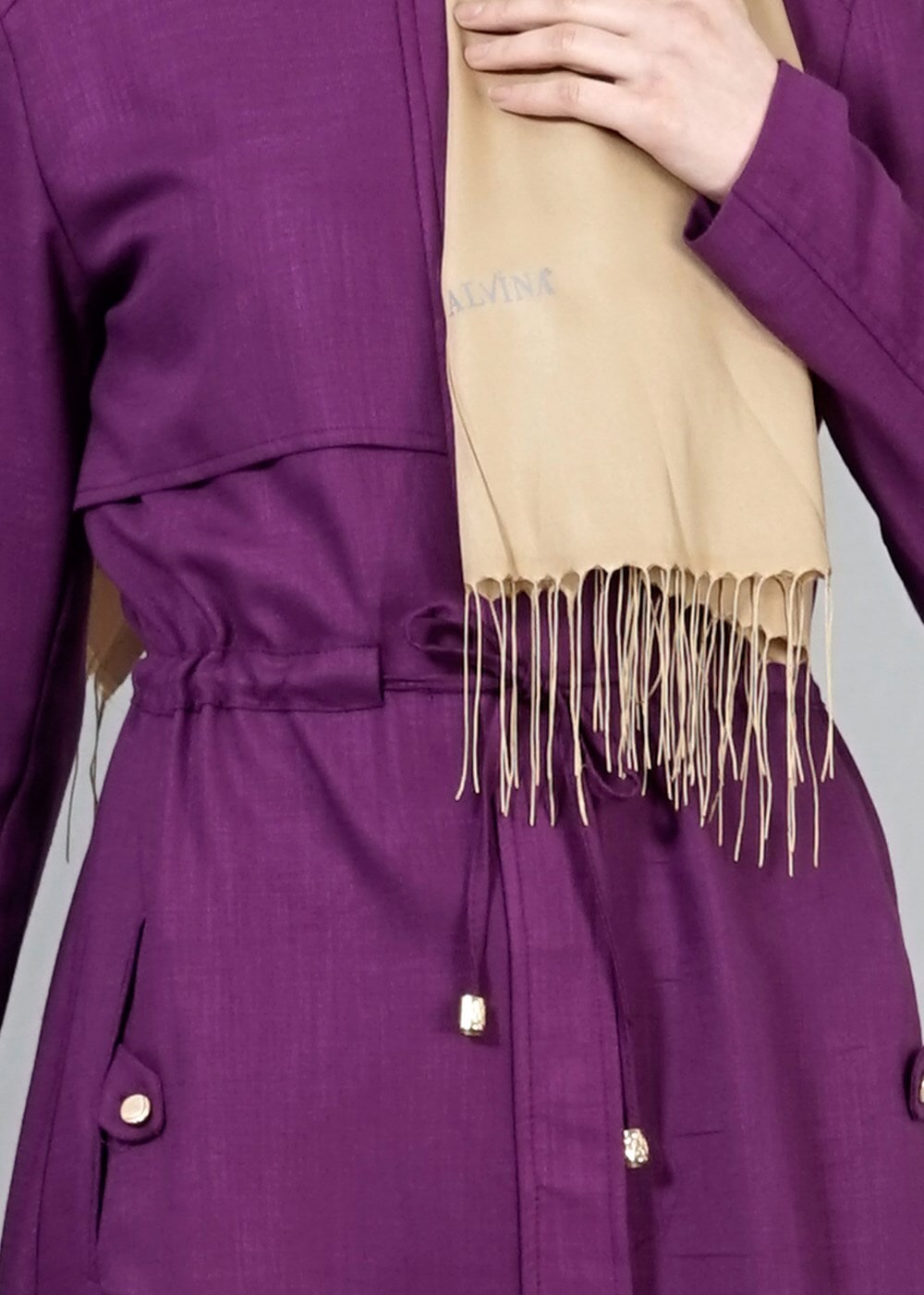 Vêtements hijab POURPRE T 4586 Mataş Pelerinli Trench