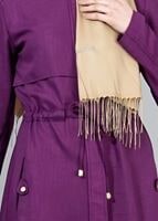 Vêtements hijab POURPRE T 4586 Mataş Pelerinli Trench
