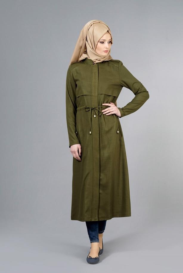 Vêtements hijab  T 4586 Mataş Pelerinli Trench - TRENDTESETTÜR