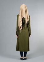 Vêtements hijab KAKI T 4586 Mataş Pelerinli Trench