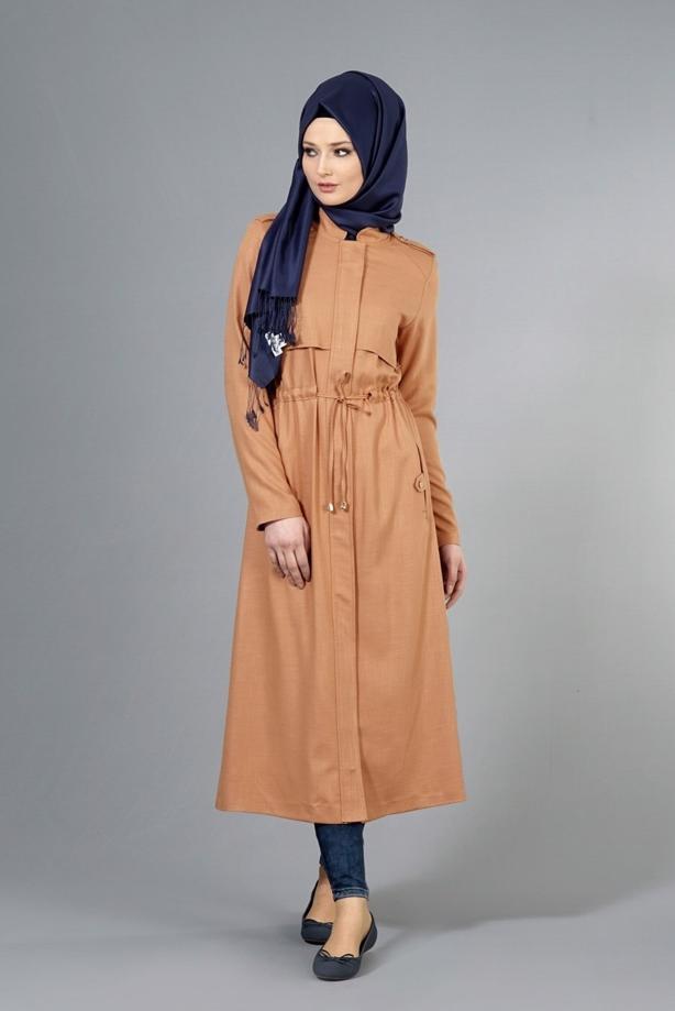 Vêtements hijab  T 4586 Mataş Pelerinli Trench - TRENDTESETTÜR