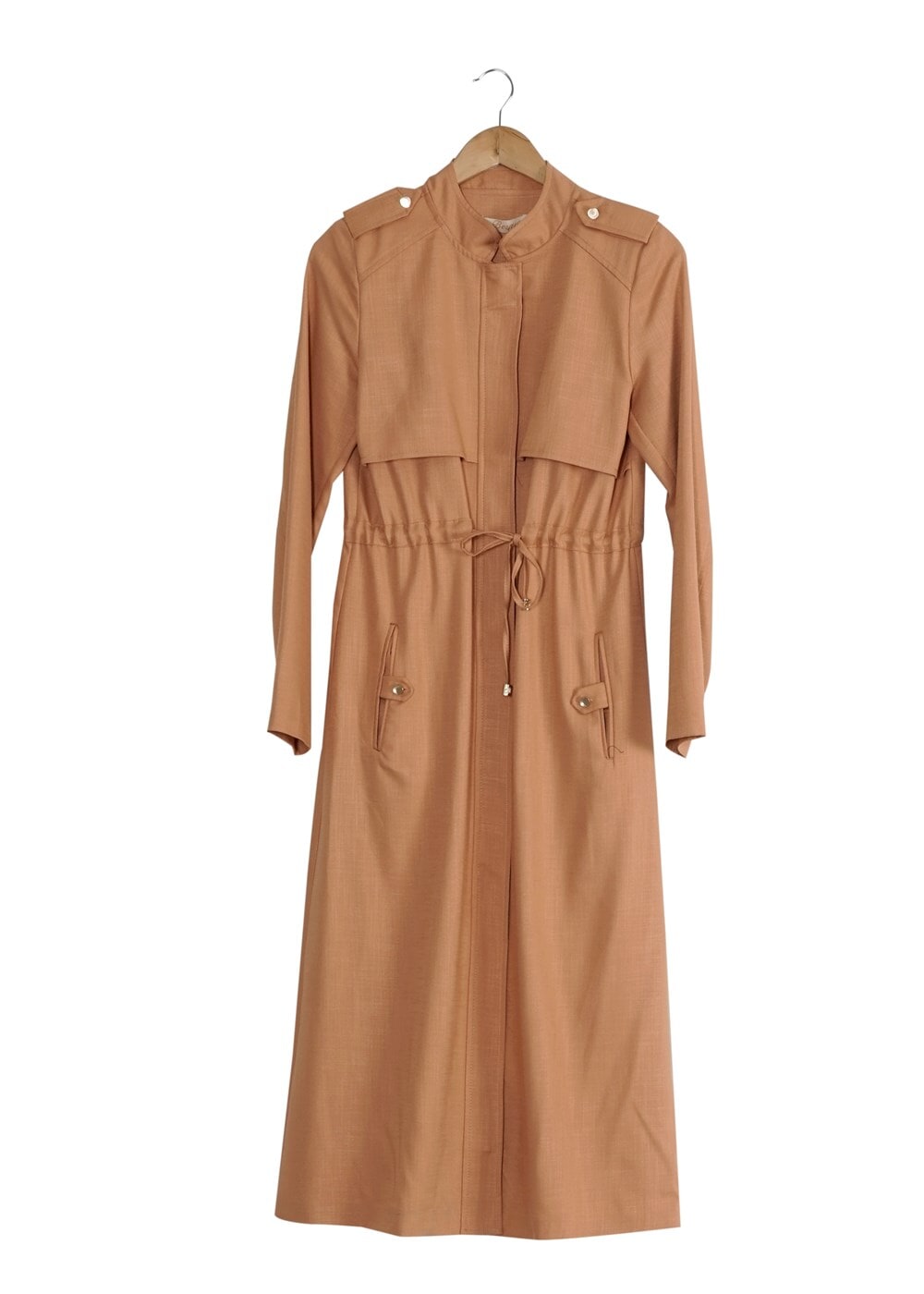 Hijab clothing BROWN T 4586 Mataş Pelerinli Trench