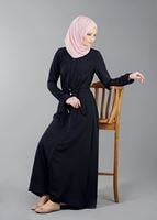 Vêtements hijab BLEU MARINE T 4591 Mataş Kapşonlu Fermuarlı Ferace
