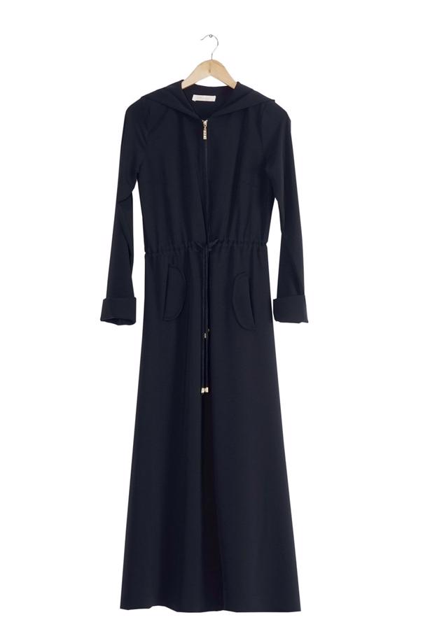 Vêtements hijab  T 4591 Mataş Kapşonlu Fermuarlı Ferace - TRENDTESETTÜR