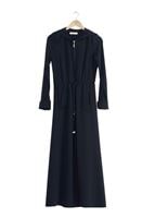 Hijab clothing NAVY BLUE T 4591 Mataş Kapşonlu Fermuarlı Ferace