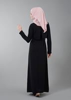 Vêtements hijab NOIR T 4597 Mataş  Erkek Yaka Fermuarlı Ferace