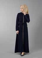 Vêtements hijab BLEU MARINE T 4597 Mataş  Erkek Yaka Fermuarlı Ferace