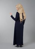 Vêtements hijab BLEU MARINE T 4597 Mataş  Erkek Yaka Fermuarlı Ferace