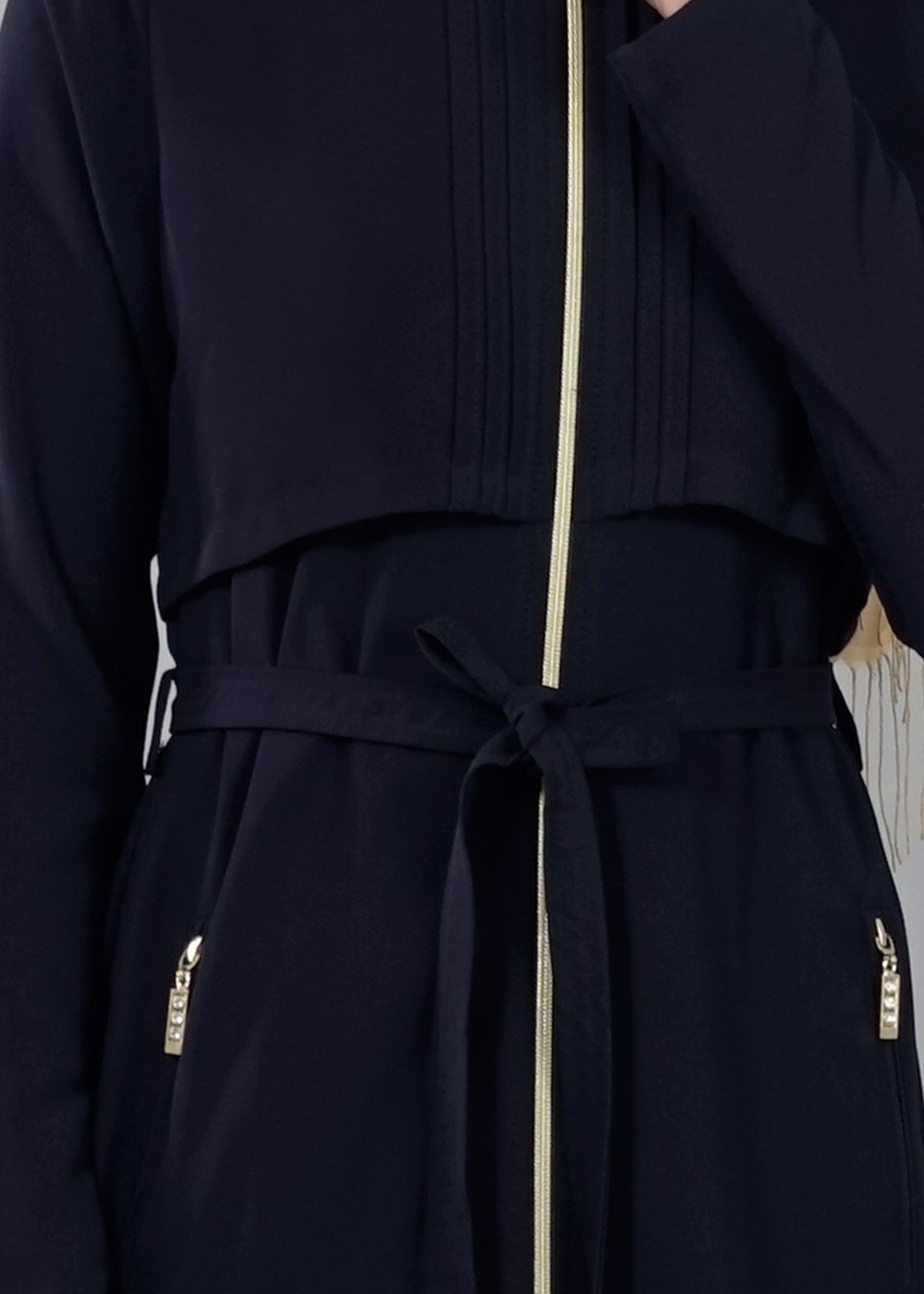 Vêtements hijab BLEU MARINE T 4597 Mataş  Erkek Yaka Fermuarlı Ferace