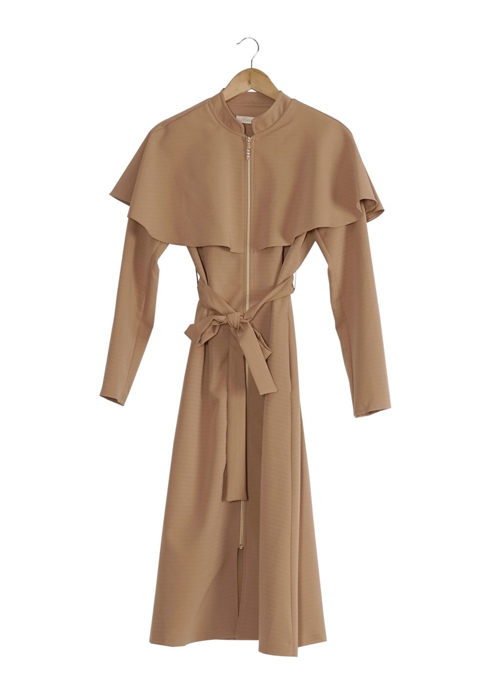 Vêtements hijab BEIGE T 4600 Mataş Pelerinli Hakim Yaka Trench