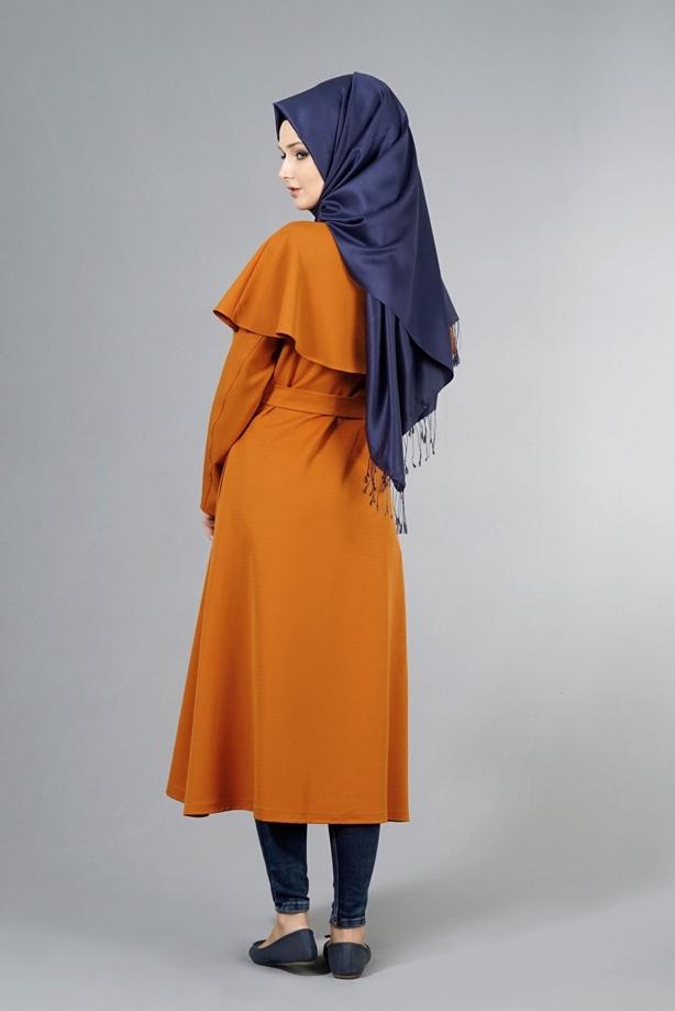 Vêtements hijab  T 4600 Mataş Pelerinli Hakim Yaka Trench - TRENDTESETTÜR