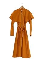 Vêtements hijab ORANGE T 4600 Mataş Pelerinli Hakim Yaka Trench