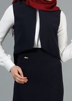 Hijab clothing NAVY BLUE T 403 Meyra Hakim Yaka Yelekli 2′li Takım