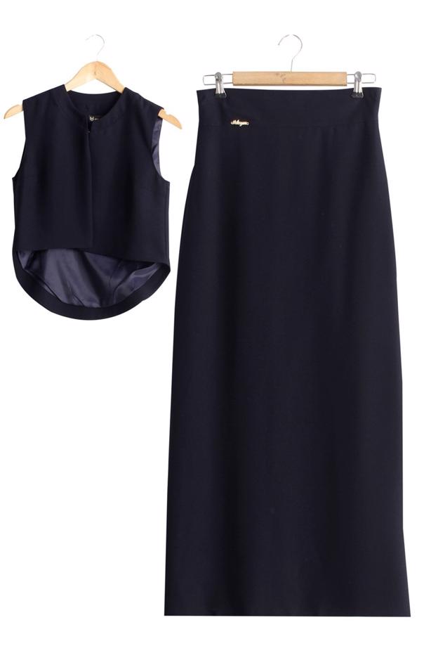 Vêtements hijab  T 403 Meyra Hakim Yaka Yelekli 2&prime;li Takım - TRENDTESETTÜR