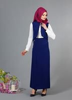 Hijab clothing NAVY BLUE T 403 Meyra Hakim Yaka Yelekli 2&prime;li Takım