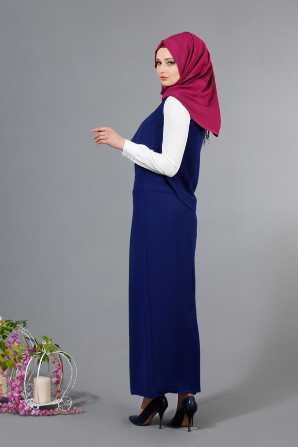 Vêtements hijab  T 403 Meyra Hakim Yaka Yelekli 2′li Takım - TRENDTESETTÜR