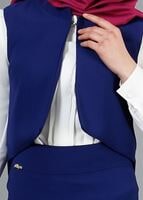 Hijab clothing NAVY BLUE T 403 Meyra Hakim Yaka Yelekli 2′li Takım