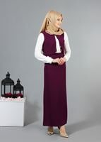 Hijab clothing PURPLE T 403 Meyra Hakim Yaka Yelekli 2′li Takım