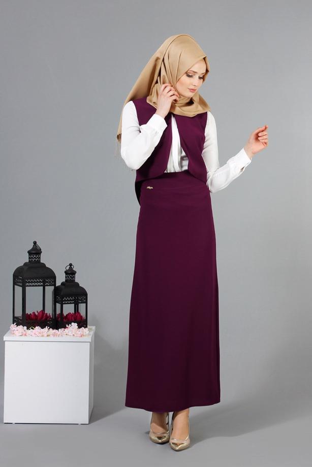 Vêtements hijab  T 403 Meyra Hakim Yaka Yelekli 2&prime;li Takım - TRENDTESETTÜR