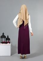 Hijab clothing PURPLE T 403 Meyra Hakim Yaka Yelekli 2′li Takım