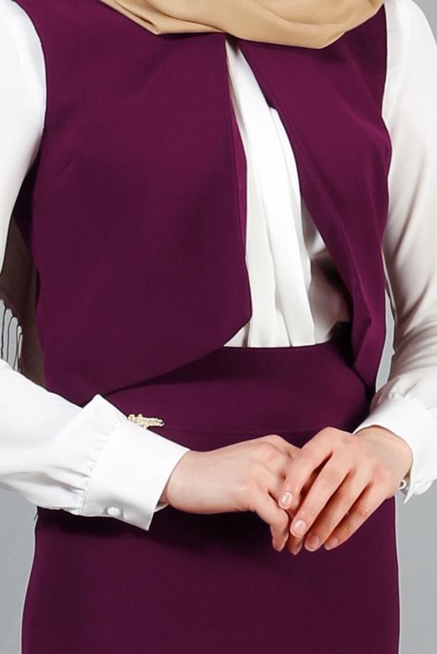Vêtements hijab  T 403 Meyra Hakim Yaka Yelekli 2′li Takım - TRENDTESETTÜR