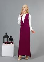 Hijab clothing FUCHSIA T 404 Meyra Cep Detaylı Yelekli 2′li Takım