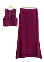 Hijab clothing FUCHSIA T 404 Meyra Cep Detaylı Yelekli 2&prime;li Takım