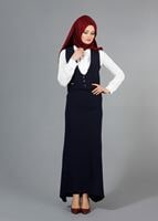 Hijab clothing NAVY BLUE T 404 Meyra Cep Detaylı Yelekli 2&prime;li Takım
