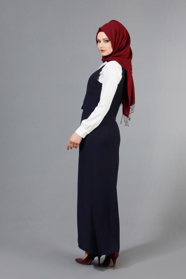 Vêtements hijab  T 404 Meyra Cep Detaylı Yelekli 2&prime;li Takım - TRENDTESETTÜR