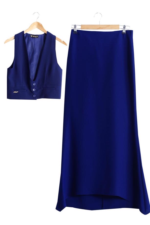 Vêtements hijab  T 404 Meyra Cep Detaylı Yelekli 2&prime;li Takım - TRENDTESETTÜR