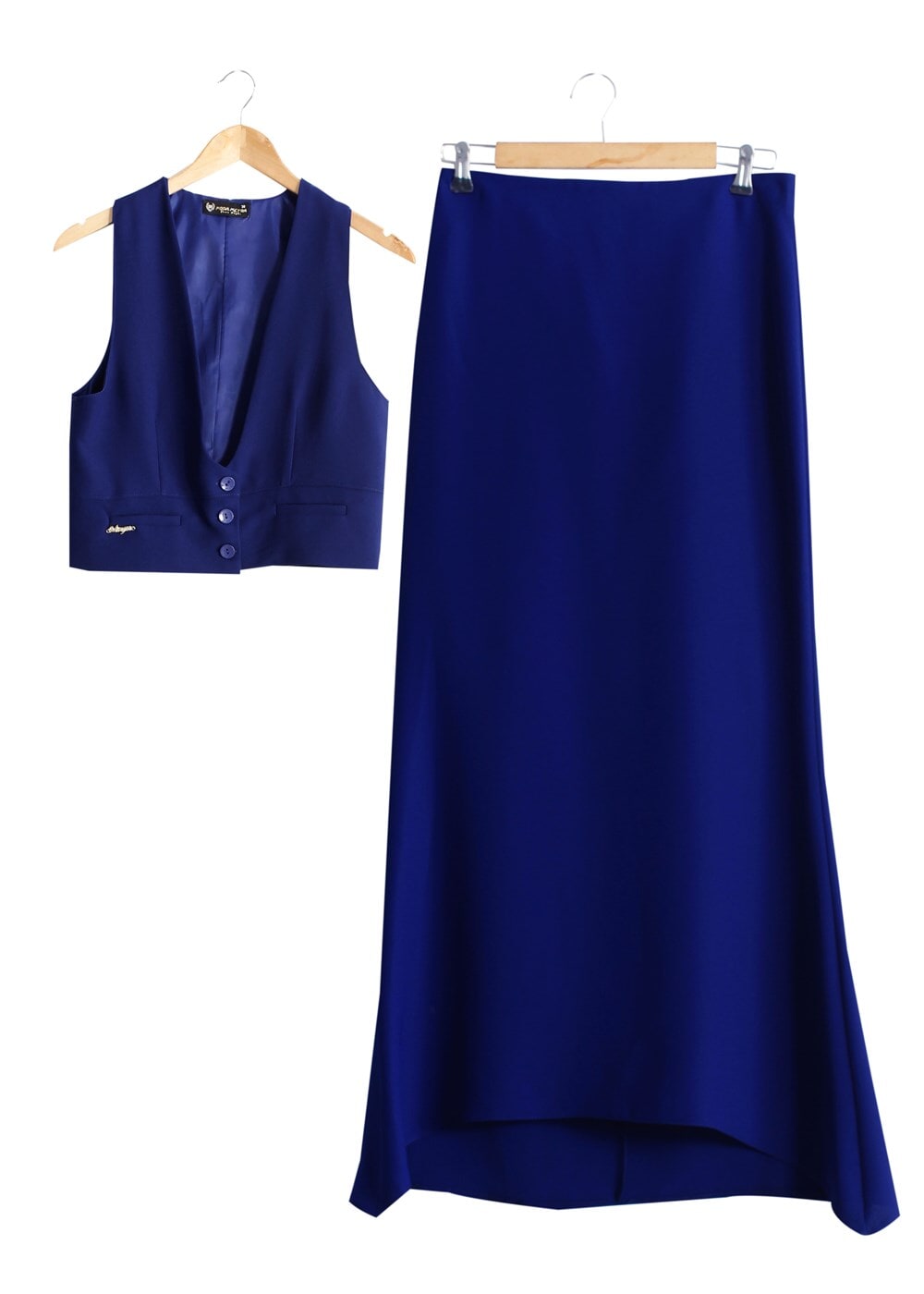 Vêtements hijab BLEU MARINE T 404 Meyra Cep Detaylı Yelekli 2′li Takım