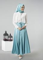 Vêtements hijab VERT T 473 Meyra Kloş Etek